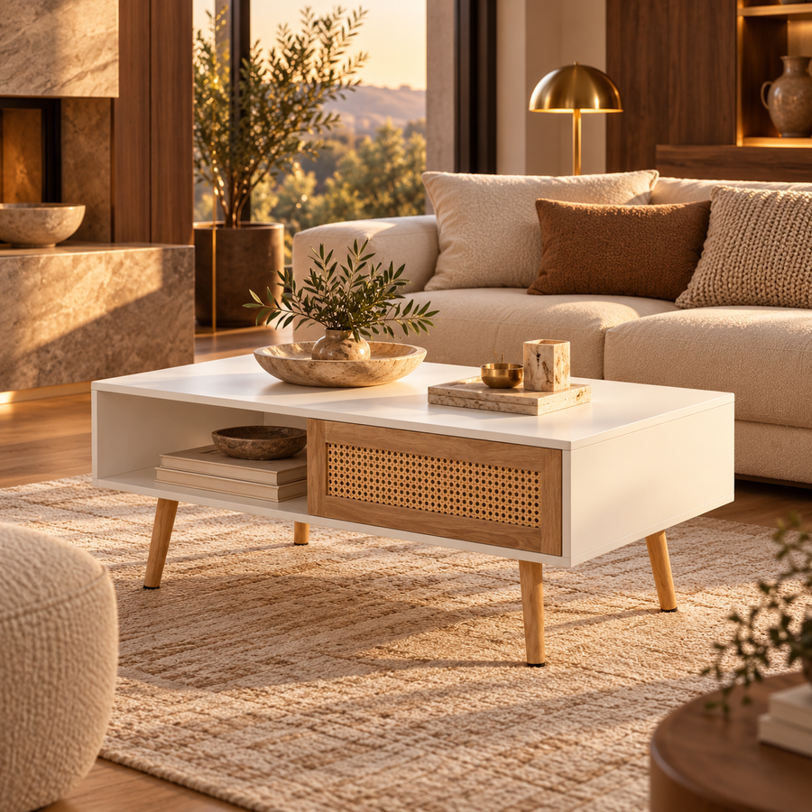 Rattan Coffee Table 41.34 Inch featured in Which Coffee Table Is Right for Your Space? A Guide to Size, Shape & Style