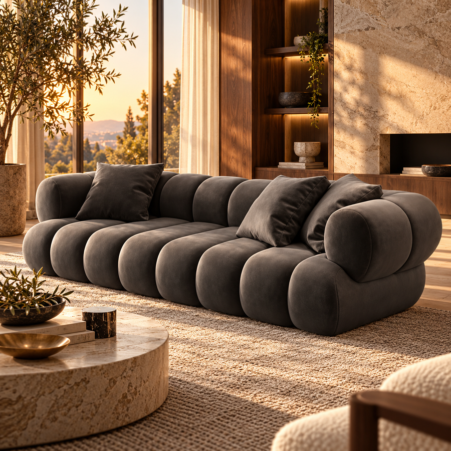 Large Velvet Home Furniture Nordic Modern Corner Living Room Modular Sectional Sofa Couch Set featured in How to Mix Velvet and Wood for a Warm, Modern Interior