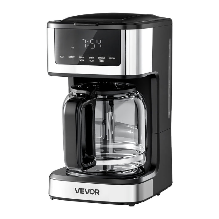 Programmable Coffee Maker, 12 Cup Programmable Drip Coffee Makers With Touch Screen, 4-Hour Keep Warm Coffee Makers Drips, 2 Brew Strengths Drip Coffee Machine For Home, 24-Hour Programmable
