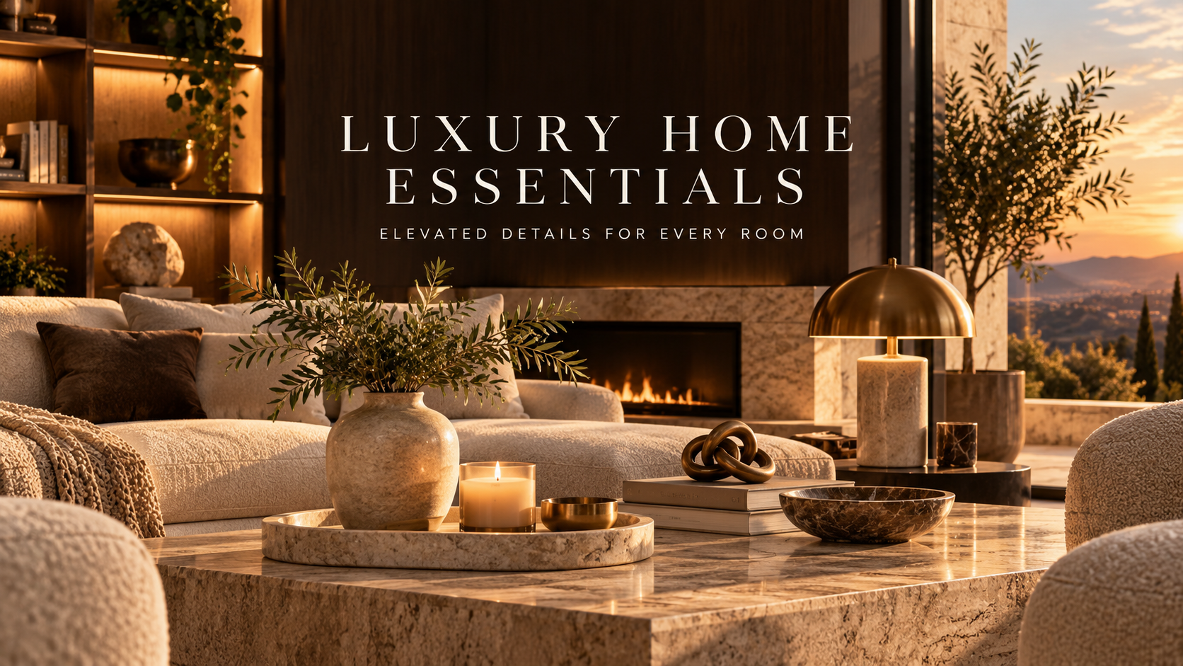 Elevated everyday home essentials arranged in a warm, refined space