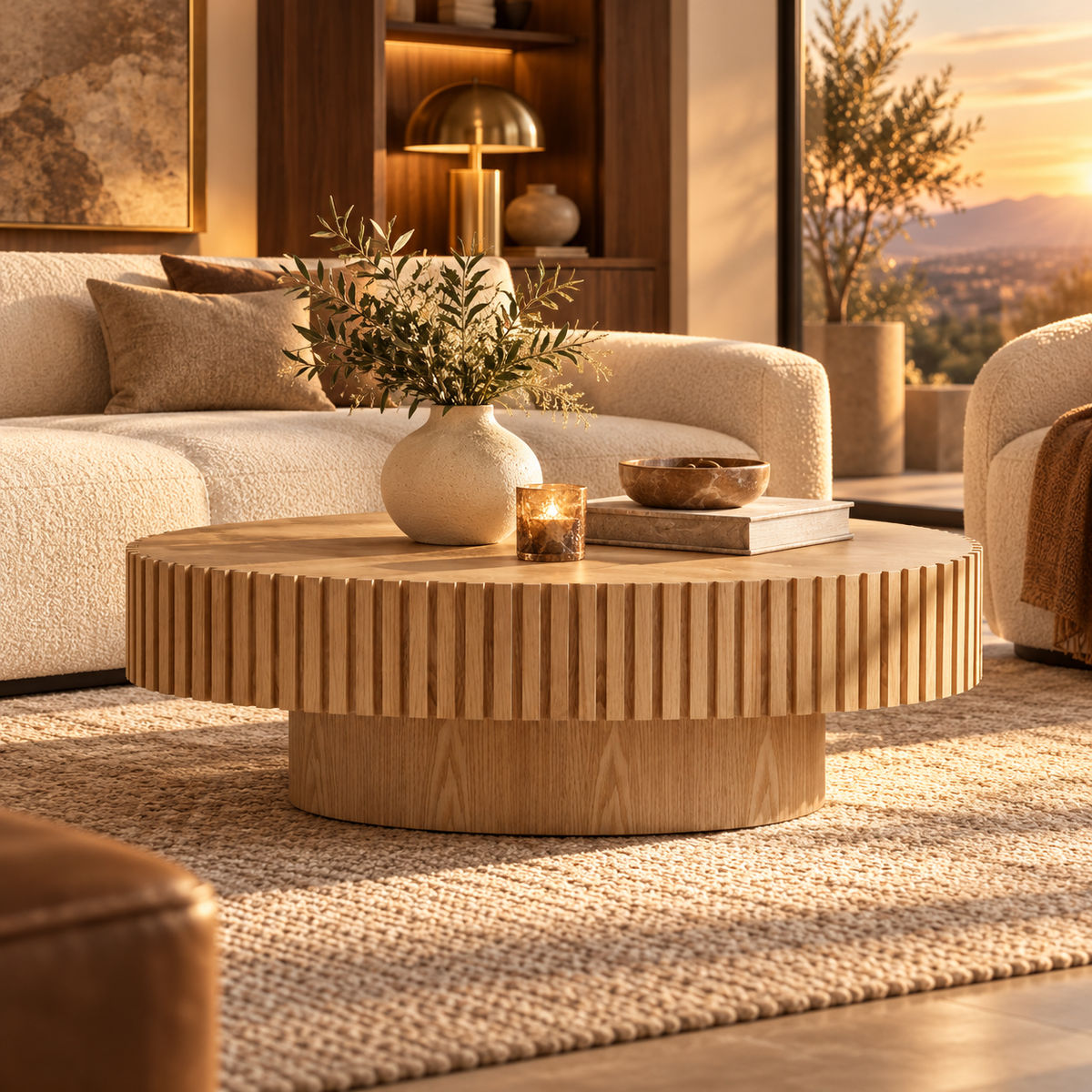 Modern Handmade Drum Coffee Table featured in How to Make Your Living Room Look Expensive Without a Complete Makeover