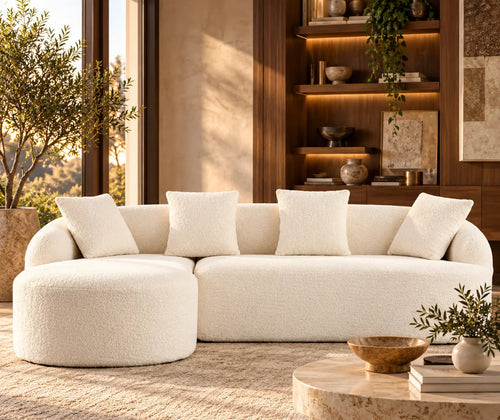 Stretch Out in Style: 3-Seater Chenille Sofa with Chaise & 4 Pillows featured in How to Choose a Sectional Sofa That Actually Fits Your Living Room