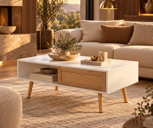 Rattan Coffee Table 41.34 Inch featured in Which Coffee Table Is Right for Your Space? A Guide to Size, Shape & Style