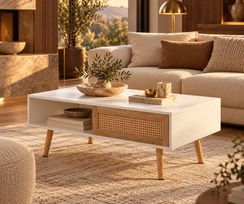 Rattan Coffee Table 41.34 Inch featured in Which Coffee Table Is Right for Your Space? A Guide to Size, Shape & Style