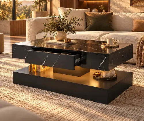 LED Coffee Table with Remote Control – Modern Living Room Center Table with Color-Changing Lights featured in How to Style an LED Coffee Table for Movie Nights and Entertaining