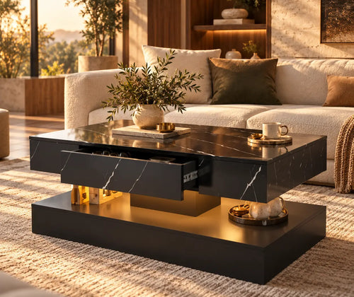 LED Coffee Table with Remote Control – Modern Living Room Center Table with Color-Changing Lights featured in How to Style an LED Coffee Table for Movie Nights and Entertaining