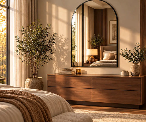 Bathroom Wall Mirror, Metal Frame Vanity Mirror For Bedroom, Entryway, Living Room featured in Round Wood Mirrors vs. Metal Frame Mirrors: Which Suits Your Home?