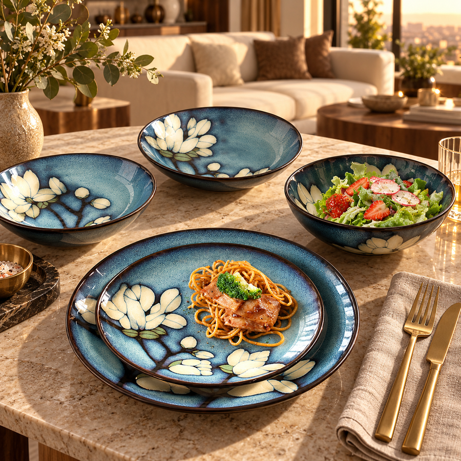 Underglaze Color Hand-painted Creative Bowls And Plates featured in How to Build a Mix-and-Match Dinnerware Collection That Still Feels Cohesive