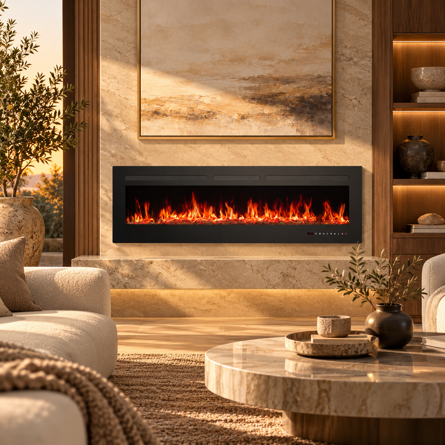 Electric Fireplace Heater With Remote Control featured in How to Add a Cozy Fireplace Focal Point Without a Built-In Hearth