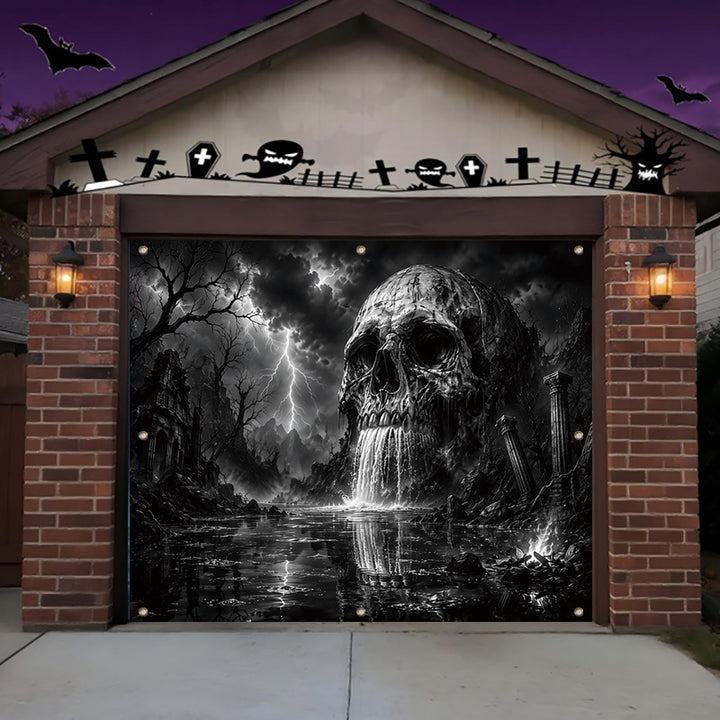 Halloween Decorative Banner: Skull And Pumpkin Lantern